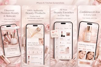 do app screenshots design for app store, play store IOS andriod app store design