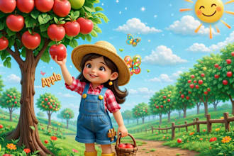 illustrate children story book illustration, children story, book illustration