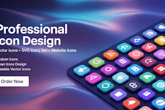 do professional icon design, svg icons, icon set, website icon, vector icons
