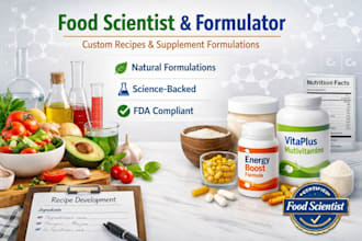 formulate a food products, nutritional supplements, vitamins and energy drinks