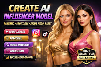 create a profitable ai influencer model for social media, ai product, branding