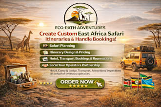 create custom east africa safari itineraries and handle bookings