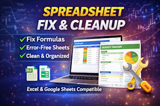 customize or fix your excel or google sheets spreadsheet