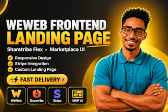 build a weweb frontend and landing page connected to sharetribe flex