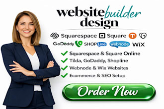 build squarespace square online tilda godaddy shopline webnode website design