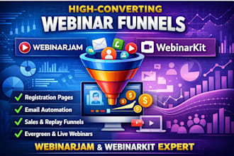design a high converting webinarjam or webinarkit webinar funnel