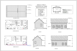architect of city permit construction drawings, floor plans, framing plan, mep
