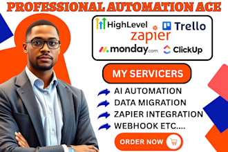 do zapier monday crm trello make api integration gohighlevel clickup automation