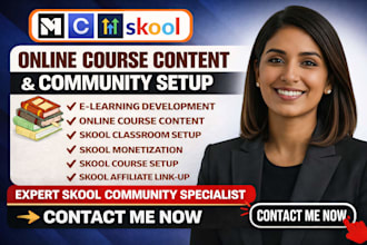 setup skool community manager, skool course setup, credit repair, mighty network