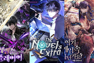 draw webtoon cover webnovel webcomic light novel book shonen anime manhwa watpad