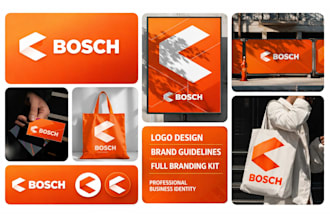 design business logo corporate brand identity guidelines with full branding kit