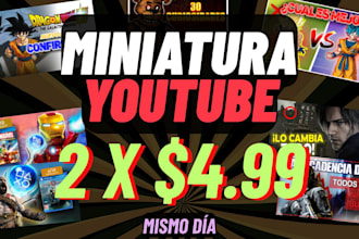 diseñaré miniaturas llamativas y divertidas para youtube