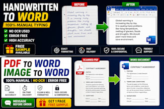 convert pdf, images to word manually