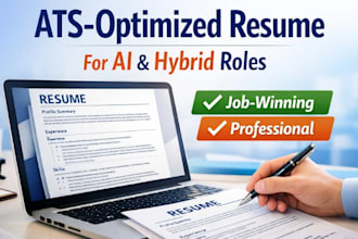 write an ats optimized ai hybrid role resume CV for your industry