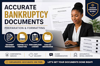 prepare and format bankruptcy documents professionally