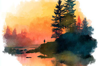 draw anything with watercolor illustration style