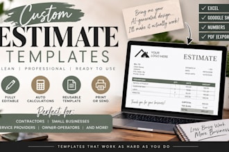 create a custom professional estimate template