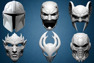 sculpt 3d mask 3d helmet 3d cosplay 3d armor halloween mask for 3d printing stl