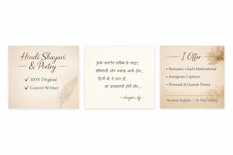 write original hindi shayari and poems for you
