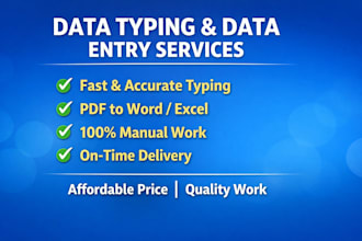 provide professional data entry and typing services