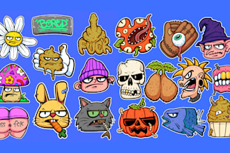 draw cartoon character for sticker