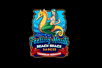 create wonderful and excellent mermaid logo design