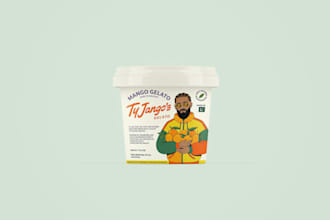 do label, packaging and box design for chocolate, ice cream, candy, coffee