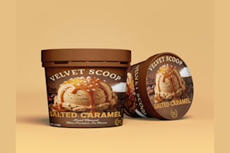 do label, packaging and box design for chocolate, ice cream, candy, coffee