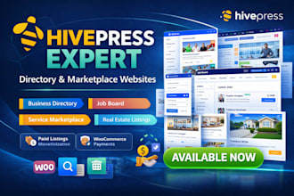 create professional hivepress directory and marketplace wordpress websites