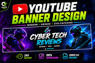 design catchy youtube channel banners