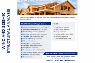 shear wall seismic wind load lateral bracing structural calculation report stamp