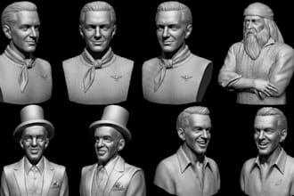 sculpt a realistic 3d head model, bust, and full body model for 3d printing