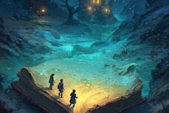illustrate professional fantasy book cover art