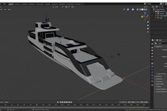 design 3d model high quality rendering for your yacht or boat