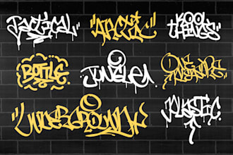 design raw graffiti tag lettering with different style