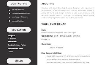 design a professional and friendly resume and cv