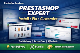 develop prestashop ecommerce store install fix prestashop theme customization