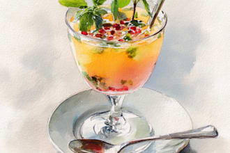 make an amazing food and drink watercolor illustration