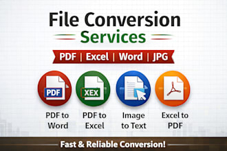 convert PDF to excel or word, analyze data, clean spreadsheets and format