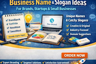business name and slogan ideas for brands startups and small business fast easy