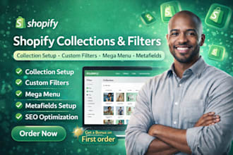 shopify collection setup filters mega menu products listing optimization