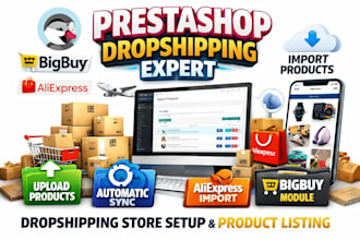 build prestashop droshipping website module upload product bigbuy aliexpress