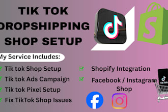 do tiktok dropshipping shop setup facebook shop instagram shop manager