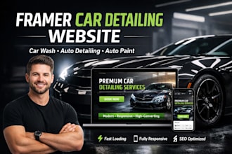build framer car detailing website, car wash, auto detailing painter website