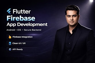 develop flutter firebase app for android and ios with clean UI