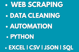 do web scraping, data cleaning, python, pandas, and sql tasks