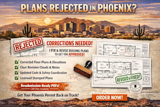 correct stamped building plans for resubmission in phoenix