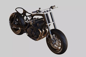 customize 3d motorcycle from scratch, bike wheel, retro, part, detailed bike eng