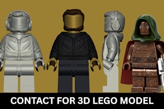 design 3d printable lego model, minifigures, and custom lego sets