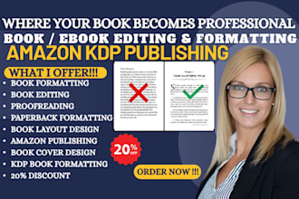 book formatting book editing paperback formatting book cover design amazon kdp